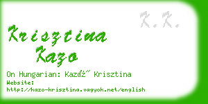 krisztina kazo business card